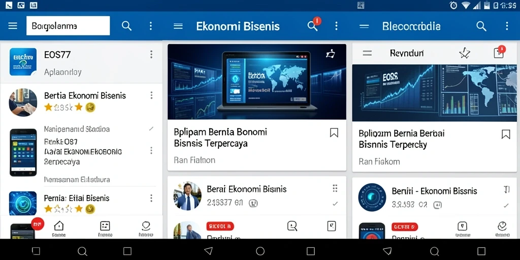 Tampilan antarmuka aplikasi EOS77 yang modern dan informatif.