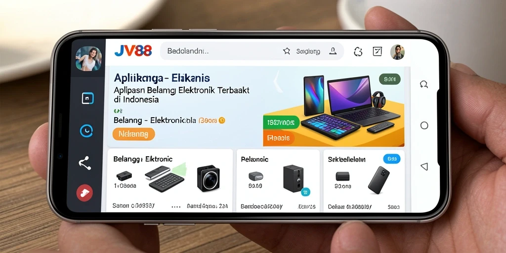 Screenshot antarmuka JV88 yang menunjukkan berbagai pilihan produk elektronik.
