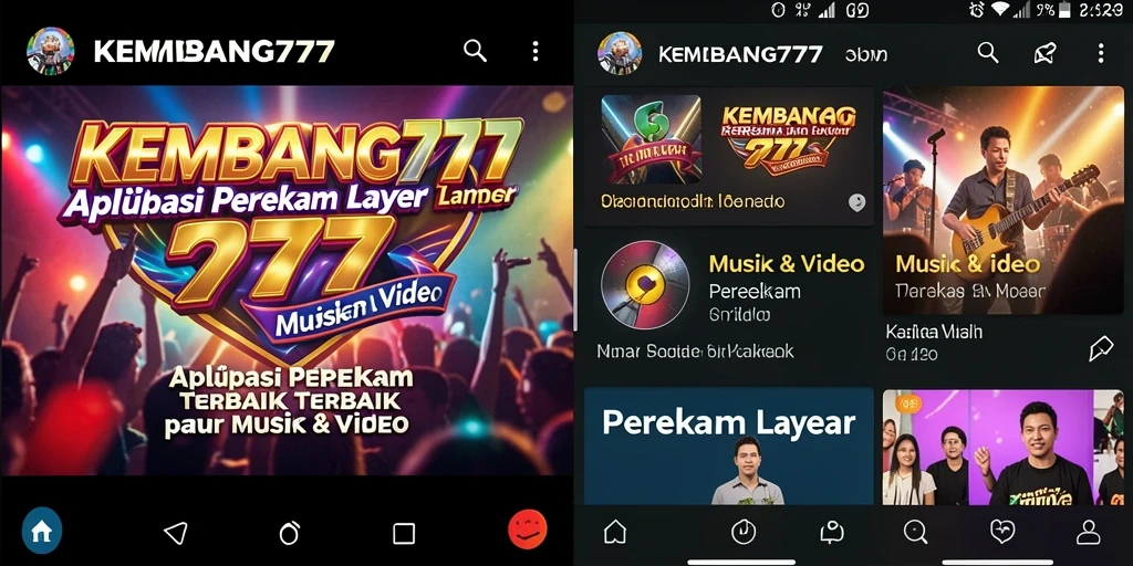 Antarmuka modern dan fungsional dari KEMBANG777 saat merekam layar.
