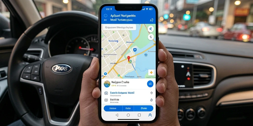 Tampilan antarmuka LPO88 yang sederhana dan fungsional untuk Navigasi Mobil.