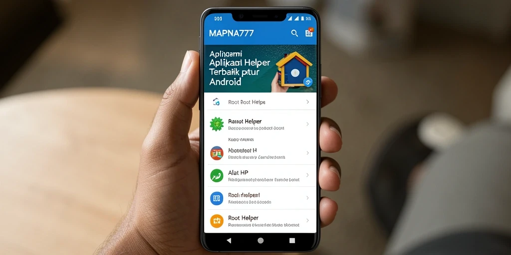 Antarmuka pengguna MAPNA777 yang sederhana dan fungsional untuk Root Helper.