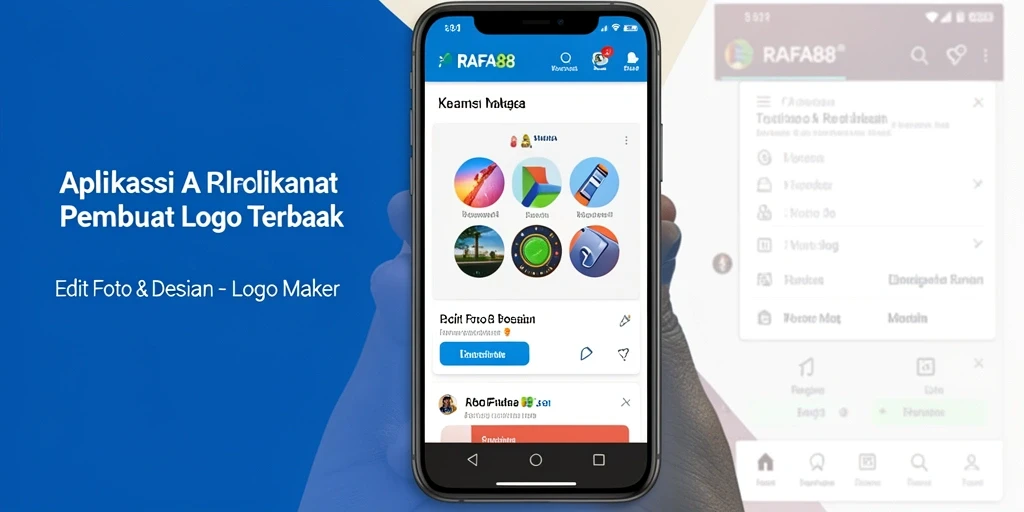 Antarmuka aplikasi RAFA88 dengan berbagai fitur Logo Maker yang menarik.