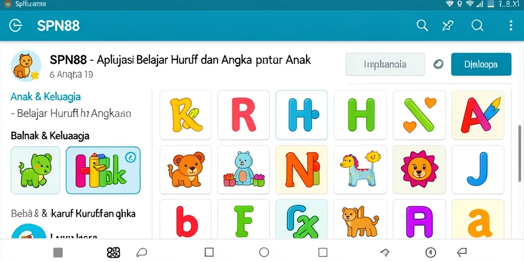 Tampilan aplikasi SPN88 yang interaktif dan ramah anak.