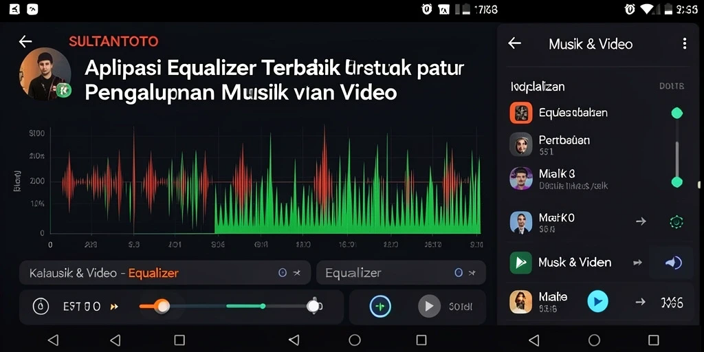 Antarmuka SULTANTOTO dengan fungsi Equalizer yang menarik.
