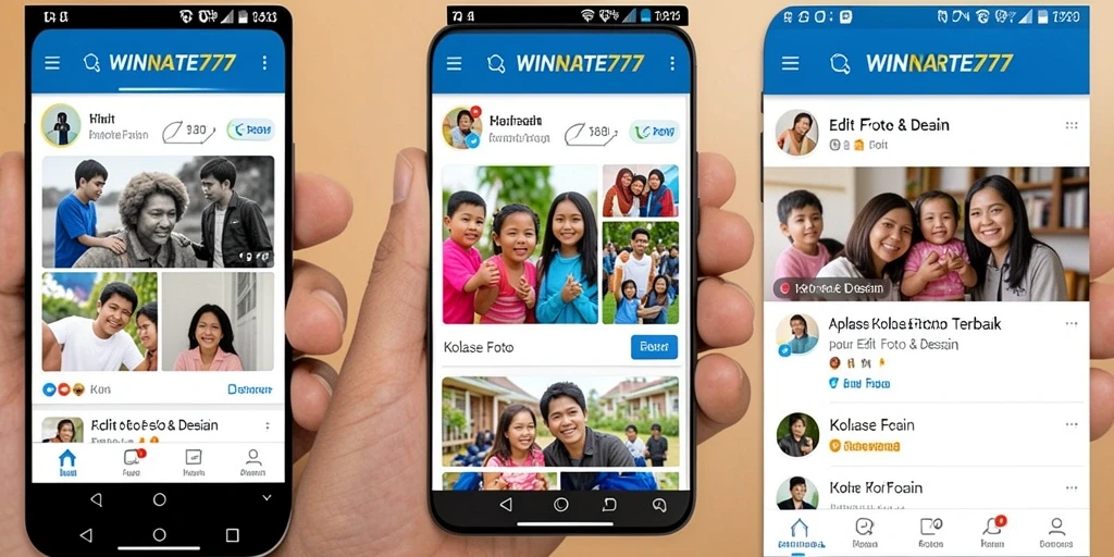 Antarmuka aplikasi kolase foto yang menarik dan mudah digunakan.