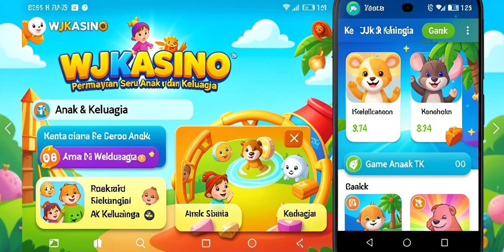Tampilan antarmuka interaktif dari aplikasi WJKASINO untuk anak-anak.